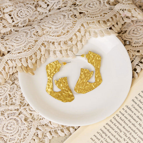 Yellow Hammered Drop - The Earth Store - Fashion Accessories